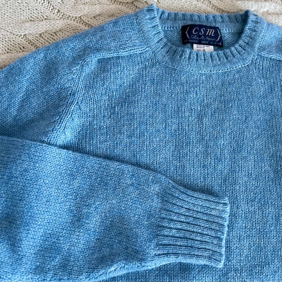 VTG CSM Men's Knit Shetland Wool Blend Crew Neck Sweater, Sz M - Picture 9 of 10